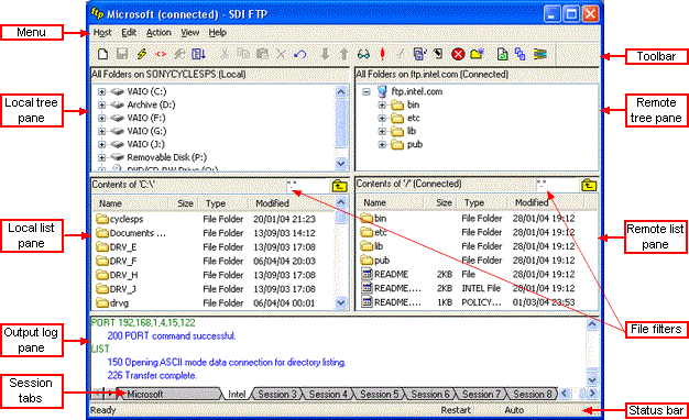 Screenshot of SDI FTP 2.3