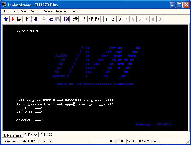 Screenshot of TN3270 Plus 3.0