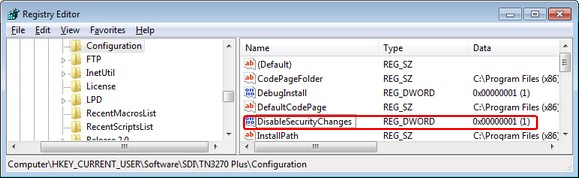 DisableSecurityChanges